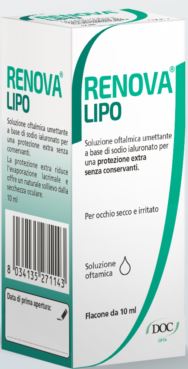 RENOVA COLLIRIO SOSTITUTO LACRIMALE A BASE DI ACIDO IALURONICO 0,4% E LIPIDI FLACONE DA 10 ML SENZA CONSERVANTI - farmagiri