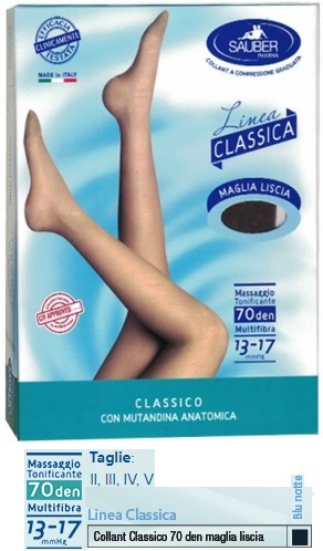 SAUBER CLASSICO COLLANT 70 DENARI MAGLIA LISCIA BLU NOTTE 4 - farmagiri