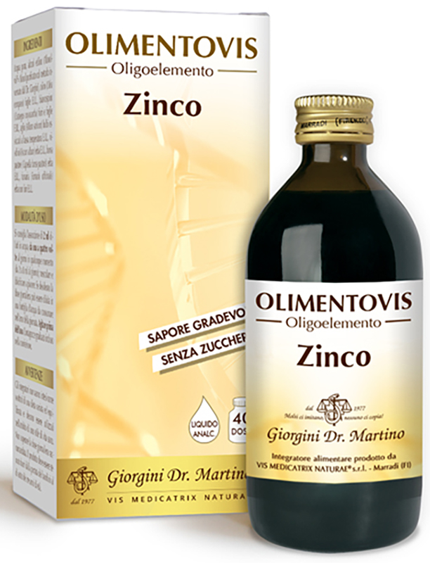 OLIMENTOVIS OLIGOELEMENTO ZINCO LIQUIDO ANALCOLICO SENZA ZUCCHERI 200 ML 40 DOSI - farmagiri