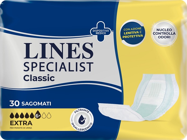 PANNOLONE LINES SPECIALIST CLASSIC SAGOMATO EXTRA 30 PEZZI - farmagiri