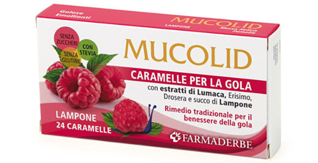 MUCOLID BRONC LUMACA & LAMPONE 24 CARAMELLE - farmagiri