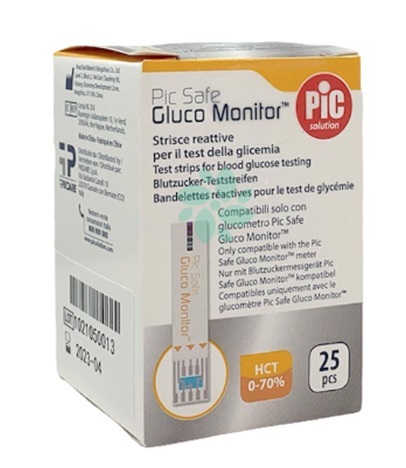 STRISCE MISURAZIONE GLICEMIA PIC GLUCO MONITOR 25 PEZZI - farmagiri
