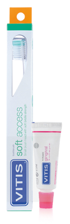 VITIS SPAZZOLINO SOFT ACCESS + DENTIFRICIO GINGIVAL 15 ML - farmagiri