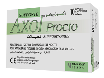 AXOL PROCTO 10 SUPPOSTE X 2 G - farmagiri