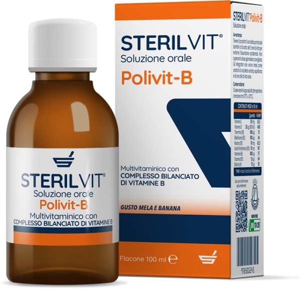 STERILVIT POLIVIT-B SOLUZIONE ORALE GUSTO MELA BANANA 100 ML - farmagiri