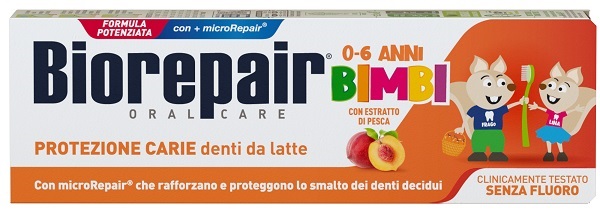BIOREPAIR ORAL CARE KIDS 0-6 ANNI DENTI DA LATTE DENTIFRICIO CON ESTRATTO DI PESCA 50 ML - farmagiri
