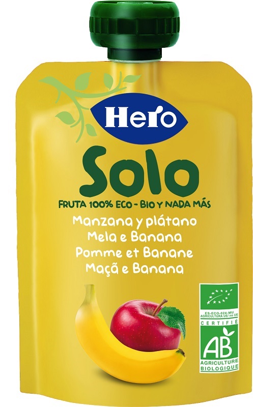 HERO SOLO FRUTTA FRULLATA 100% BIO MELA/BANANA 100 G - farmagiri