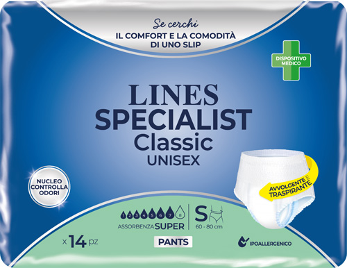PANNOLONE A MUTANDA LINES SPECIALIST CLASSIC PANTS SUPER S 14 PEZZI - farmagiri