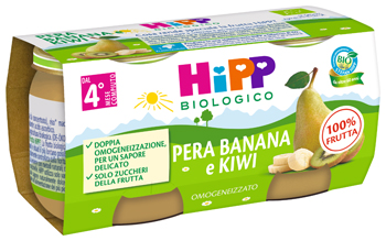 HIPP BIO OMOGENEIZZATO KIWI/BANANA/PERA 2X80 G - farmagiri