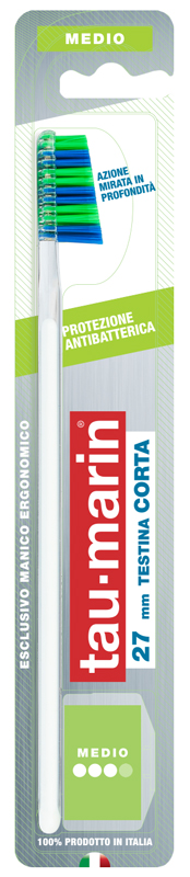 TAUMARIN PROFESSIONAL SPAZZOLINO 27 MEDIO TESTINA CORTA PROTEZIONE ANTIBATTERICA - farmagiri