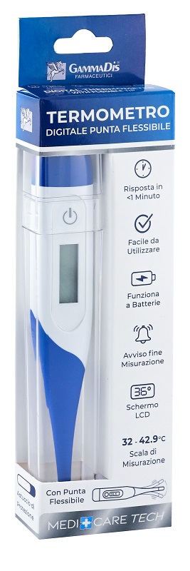 TERMOMETRO DIGITALE PUNTA FLESSIBILE CON CUSTODIA PROTETTIVA MEDICARE - farmagiri
