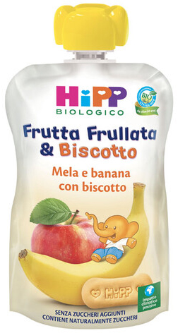 HIPP BIO FRUTTA FRULLATA&BISCOTTO MELA BANANA BISCOTTO 90 G - farmagiri