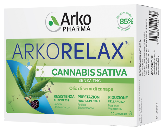 ARKORELAX CANNABIS SATIVA 30 COMPRESSE - farmagiri