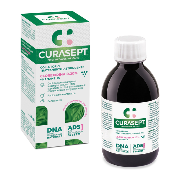 CURASEPT COLLUTORIO ADS DNA TRATTAMENTO ASTRINGENTE 200 ML + CAMPIONE OMAGGIO DENTIFRICIO ASTRINGENTE 6 ML - farmagiri