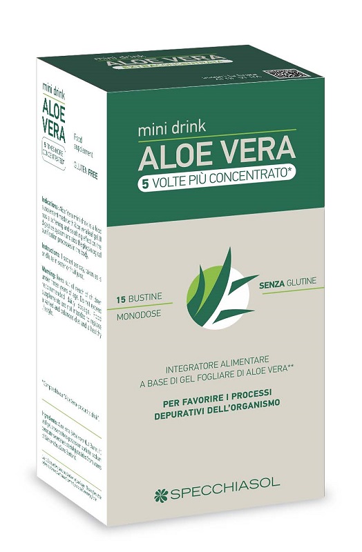ALOE VERA MINI DRINK 5 VOLTE PIU' CONCENTRATO 15 BUSTINE DA 10 ML - farmagiri