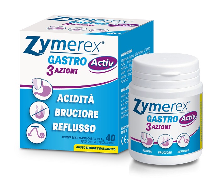 ZYMEREX GASTRO ACTIV 3 AZIONI 40 COMPRESSE MASTICABILI - farmagiri