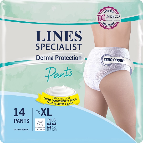 PANNOLONE PER INCONTINENZA LINES SPECIALIST DERMA PANTS PLUS XL 14 PEZZI - farmagiri