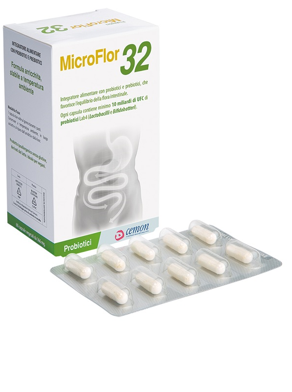 MICROFLOR 32 60 CAPSULE VEGETALI - farmagiri
