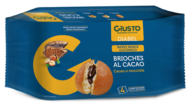 GIUSTO DIABEL BRIOCHE CACAO 4 PEZZI DA 45 G - farmagiri