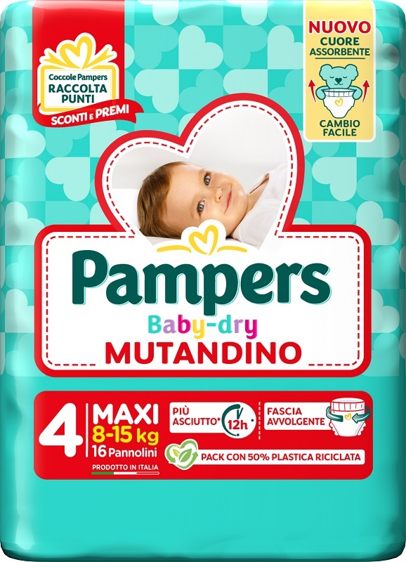 PAMPERS BABY DRY PANNOLINO MUTANDINA MAXI SMALL PACK 16 PEZZI - farmagiri